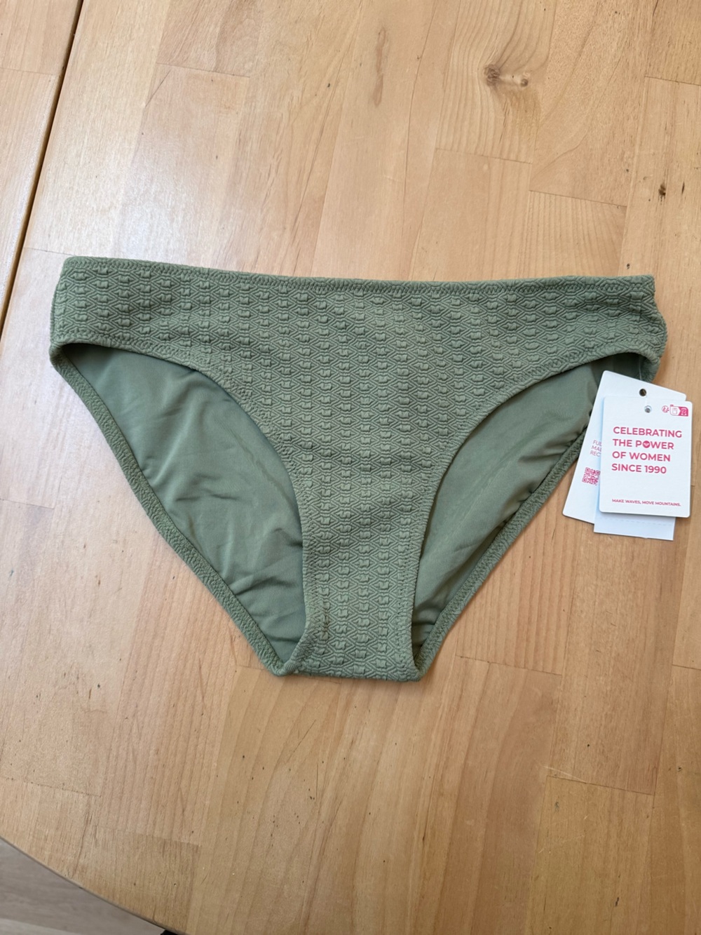 Roxy Olive Textured High-Cut Bikini Bottom